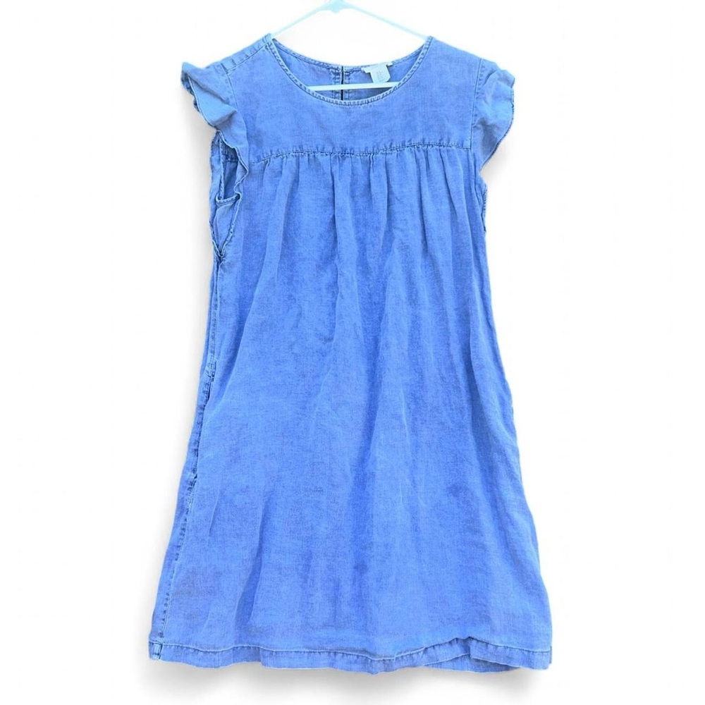 Artisan NY 100% Linen Dress Size M Navy Blue Sleeveless Knee Length